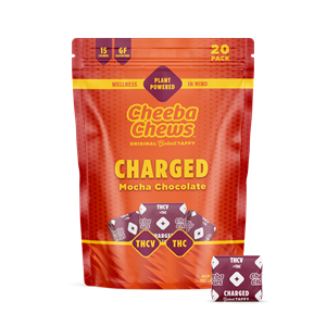 Cheeba Chews Wax Wrap - 20 pack - Charged Energy Mocha Chocolate - 100mg THC W/ Caffeine
